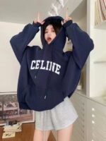 高品質 セリーヌ 偽物 クラシック レタープリント フード付きパーカー