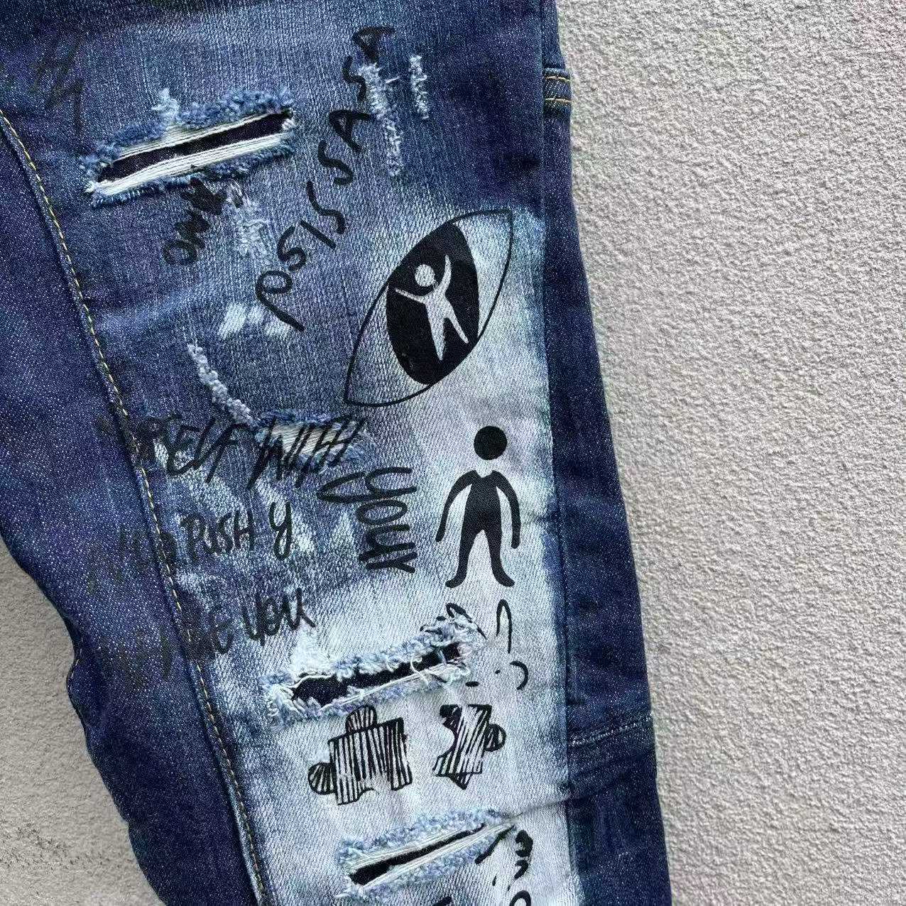 ディースクエアード ブランド コピー 安全通販 ペイント塗鴉デニム ストリート感強めの細身モデル|スーパーコピーn級優良店 6 ディースクエアード ブランド コピー 安全通販 ペイント塗鴉デニム ストリート感強めの細身モデル|スーパーコピー服