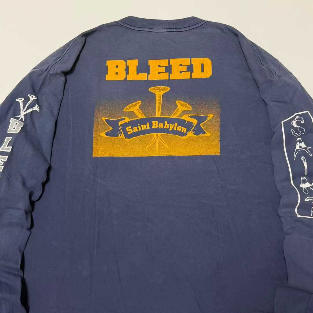 セントマイケル 偽物販売店 BLEED ロンT ネイビー グラフィック映えるヴィンテージ風カットソー|スーパーコピーn級優良店 8 セントマイケル 偽物販売店 BLEED ロンT ネイビー グラフィック映えるヴィンテージ風カットソー|スーパーコピー服