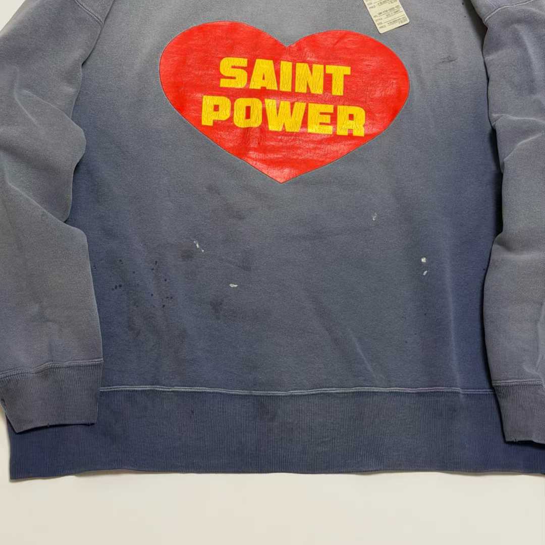 セントマイケル 芸能人偽物 SAINT POWER ハートプリント スウェット ヴィンテージ仕上げの定番モデル|スーパーコピーn級優良店 4 セントマイケル 芸能人偽物 SAINT POWER ハートプリント スウェット ヴィンテージ仕上げの定番モデル|スーパーコピー服