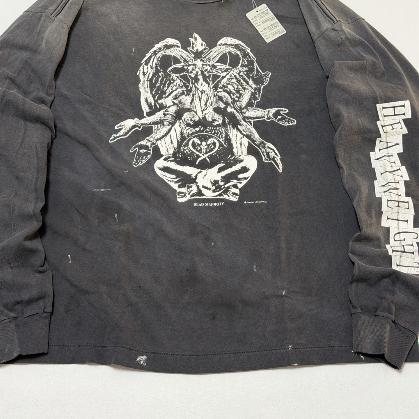 セイントマイケル スーパーコピー ブラック バフォメット ロングTシャツ 悪魔プリント ヴィンテージ風|スーパーコピーn級優良店 6 セイントマイケル スーパーコピー ブラック バフォメット ロングTシャツ 悪魔プリント ヴィンテージ風|スーパーコピー服