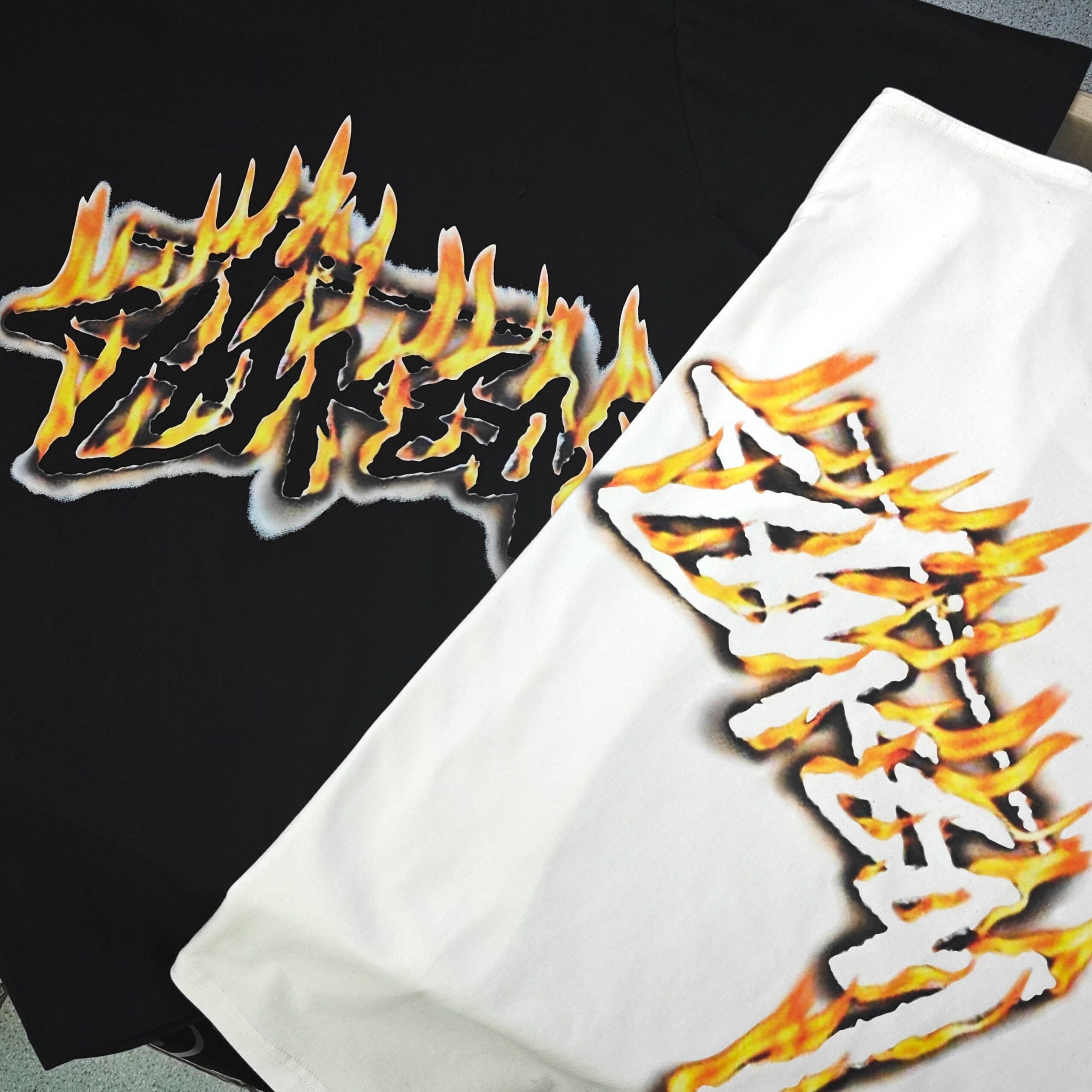 ステューシー コピー 炎フレイムロゴTシャツ 迫力あるストリート映えデザイン｜スーパーコピー服