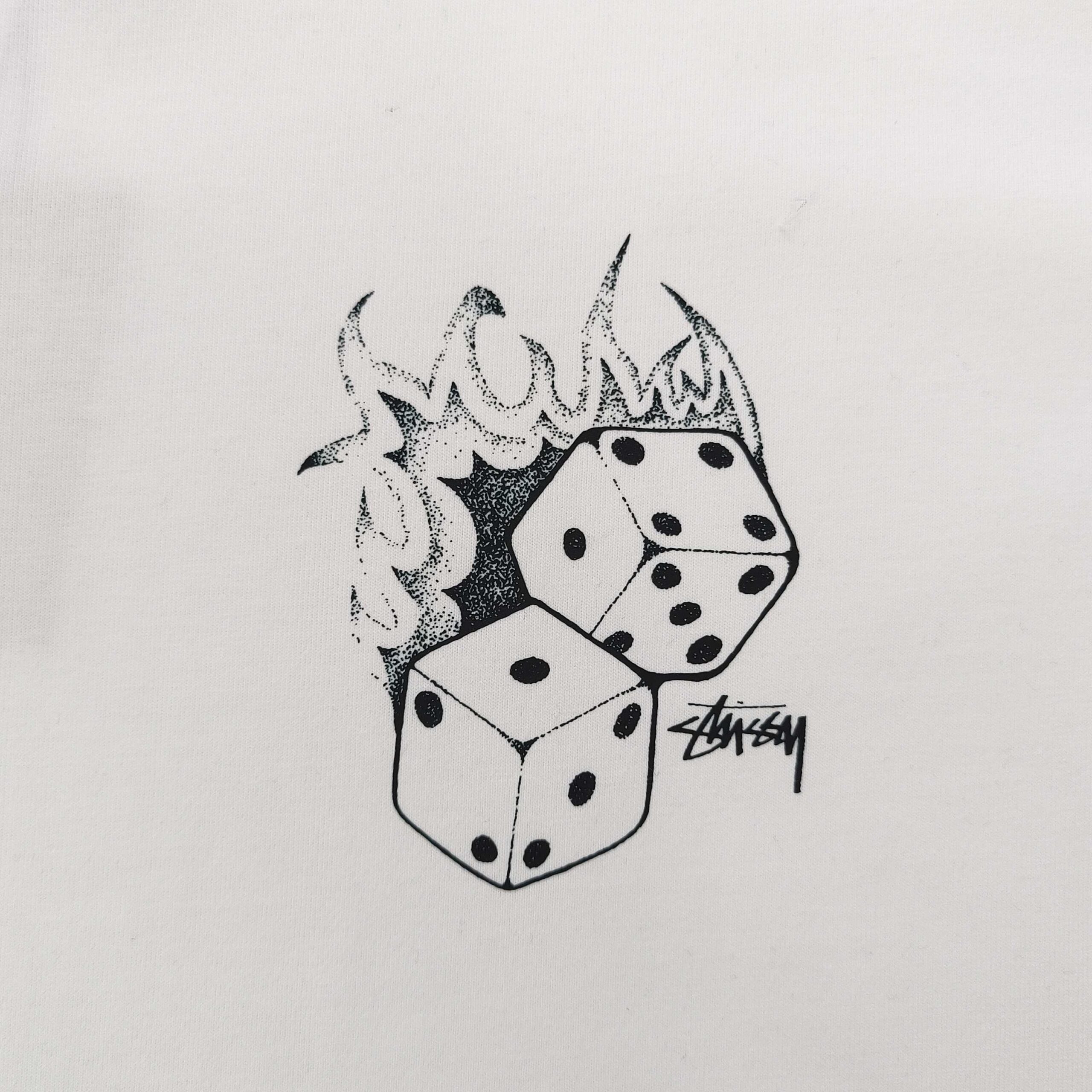 ステューシー 高仿 火焰ダイスグラフィックTシャツ｜立体感あるストリート定番デザイン｜スーパーコピー服