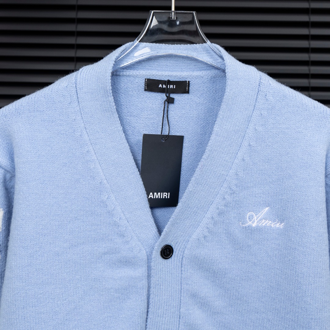 AMIRI スーパーコピー 骨デザイン ニットカーディガン メンズ ストリート 高級感モデル｜スーパーコピー服