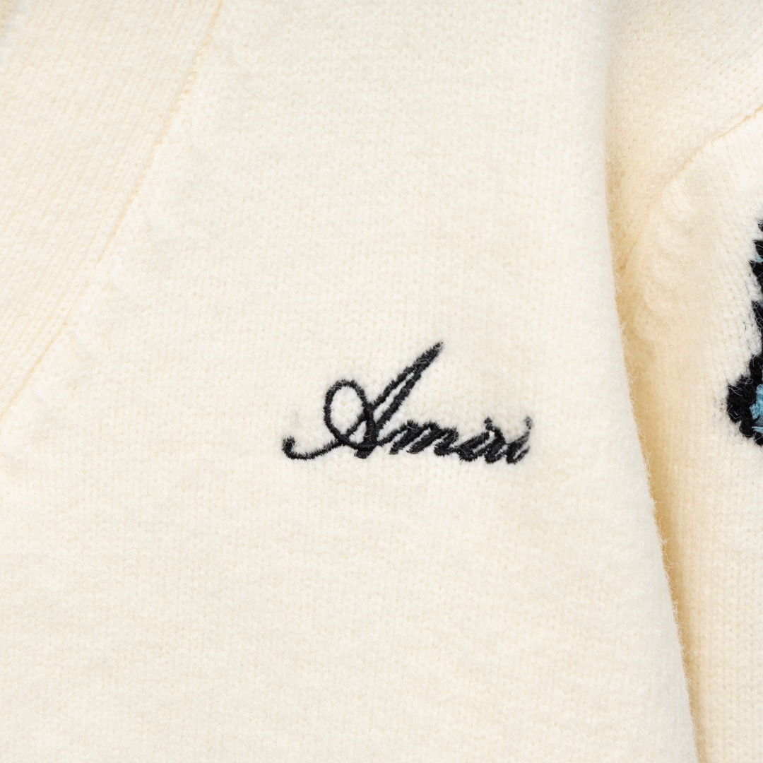 AMIRI コピー ボーンデザイン ニットカーディガン メンズ ストリート 上質ニットモデル｜スーパーコピー服