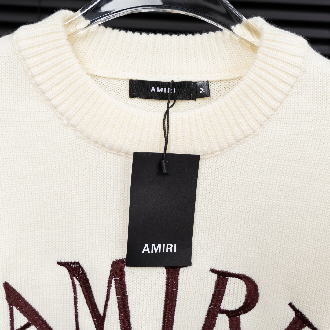 AMIRI n級品 ロゴ刺繍 ニットセーター メンズ ストリート 高級感デザイン｜スーパーコピー服