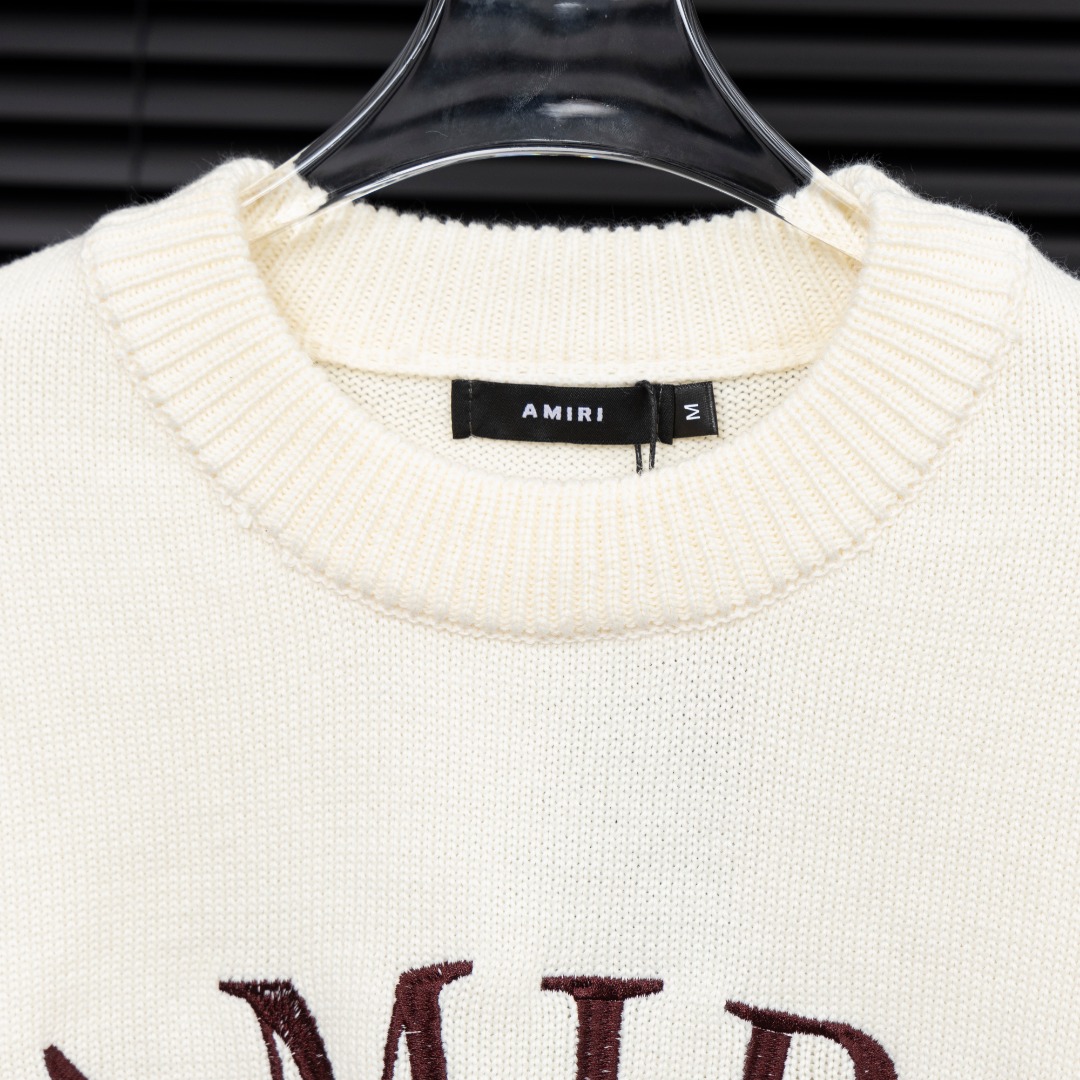 AMIRI n級品 ロゴ刺繍 ニットセーター メンズ ストリート 高級感デザイン｜スーパーコピー服