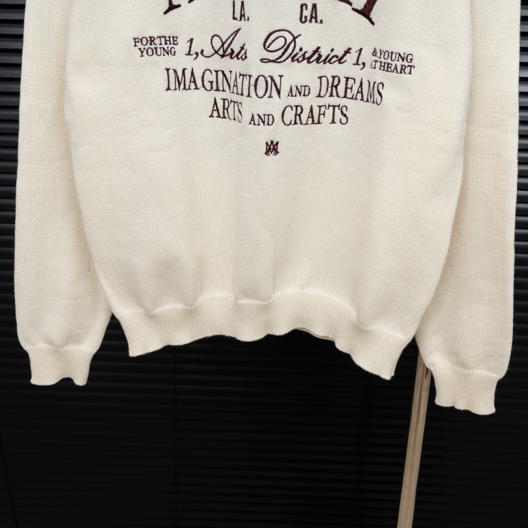 AMIRI n級品 ロゴ刺繍 ニットセーター メンズ ストリート 高級感デザイン｜スーパーコピー服